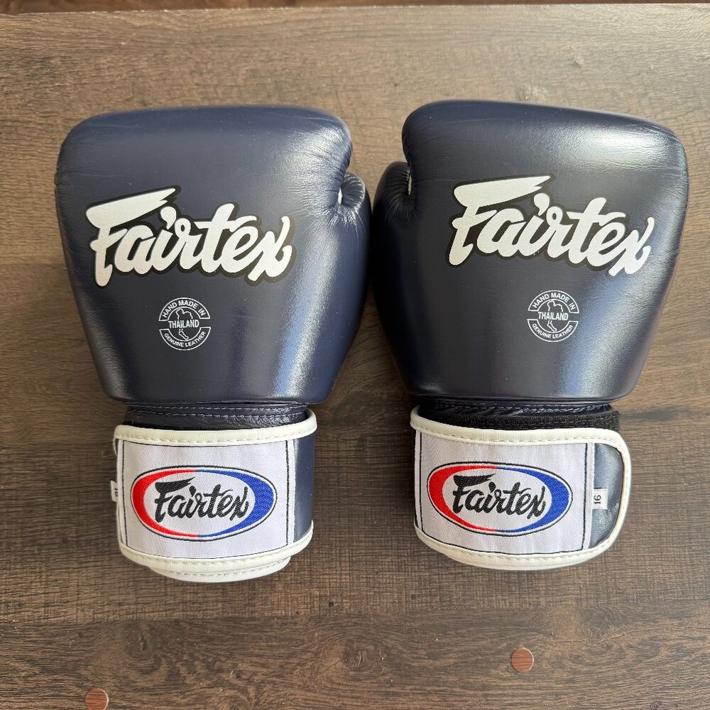 Fairtex BGV1 Blue/Black/White Muay Thai Sparring Gloves